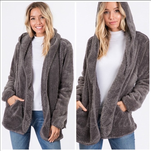 Someday Blush Sweaters Teddy Hooded Cardigan Poshmark